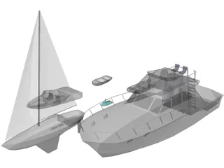 Boats Collection 3D Model preview