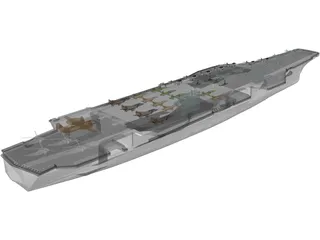 Military Ship with Airplanes 3D Model preview