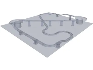 Race Track Model 3D Model preview