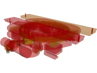 Forklift Rotator Attachment 3D Model preview