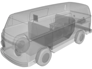 Volkswagen T2B 3D Model preview