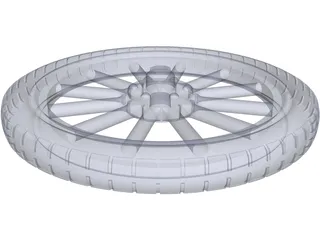 Wheel Rear Ford T 3D Model preview