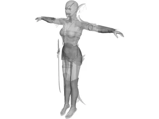 Night Elf Luna 3D Model preview