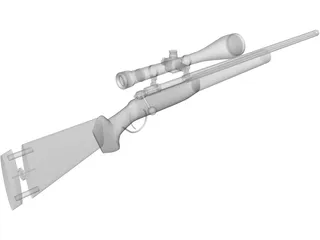 M40A3 Bolt Action Sniper Rifle 3D Model preview