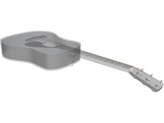 Guitar Acoustic Laptop 3D Model preview