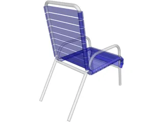 Beach Chair with Slats 3D Model preview
