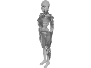 Female Cyborg 3D Model preview