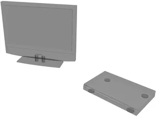 TV and DVD Player 3D Model preview