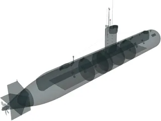 USS Dolphin (AGSS-555) 3D Model preview