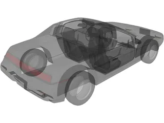 Pontiac Fiero ST Notchback 3D Model preview