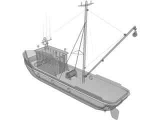 Fishing Boat 3D Model preview