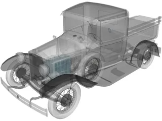 Ford Model A Pickup (1930) 3D Model preview