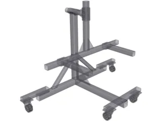 Automotive Rotisserie End Stand 3D Model preview