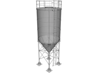 Cement Silo 3D Model preview