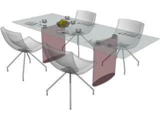 Table Set Dinner 3D Model preview