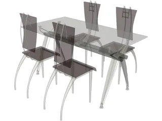 Table Dinner Modern Style 3D Model preview