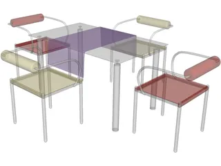 Table Dinner Modern 3D Model preview