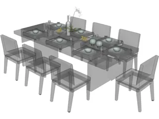 Table Dinner Contemporary 3D Model preview