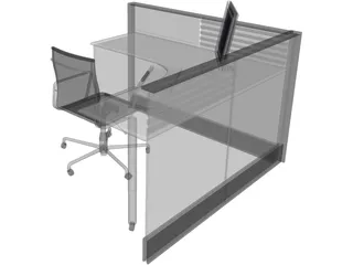 Office Cubicle 3D Model preview