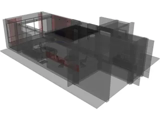 Complex Room Scene 3D Model preview