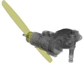 RC Airplane Model Piston Engine 3D Model preview
