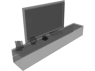 TV Stand Low 3D Model preview