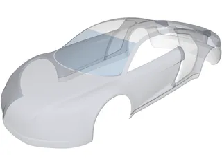 Audi R8 Body 3D Model preview
