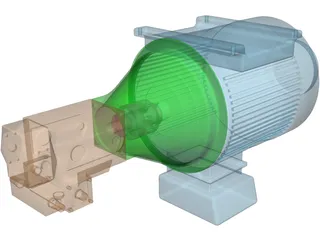 Motor Bellhousing Coupling Pump 3D Model preview