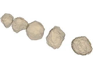 Asteroid Set 3D Model preview