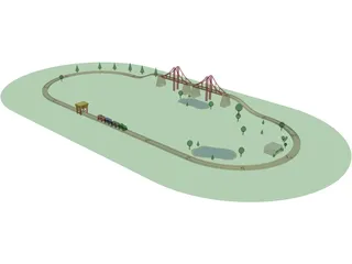 Wooden Toy Train 3D Model preview