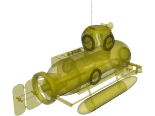 Deep Sea Mini Submarine 3D Model preview