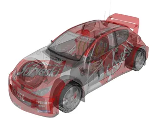 Peugeot 206 WRC 3D Model preview