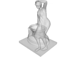 Classical Statue Woman Fountain 3D Model preview