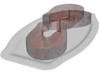 Salmon on a Plate 3D Model preview