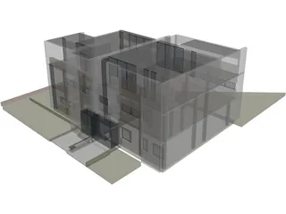 Little Hospital Building 3D Model preview