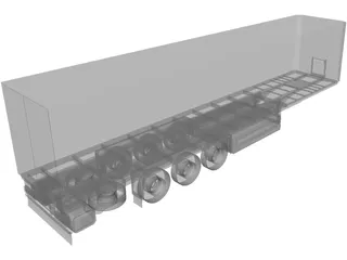 European Semi-Trailer 3D Model preview