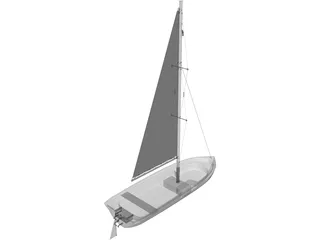 Small Boat 3D Model preview