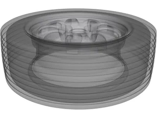 Tyre and Rim 3D Model preview