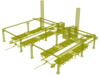 Dual Gantry Robotic System 3D Model preview