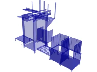 Top Load Palletizer with Pallet Destacker 3D Model preview