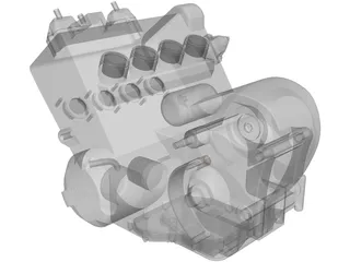 Honda CBR600RR Engine 3D Model preview