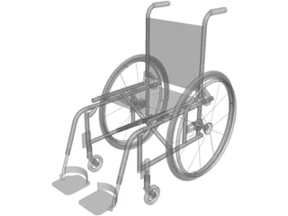 Wheelchair Foldable 3D Model preview