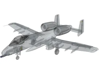 A-10 Thunderbolt II 3D Model preview