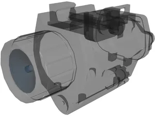 Tactical Light with Laser 3D Model preview