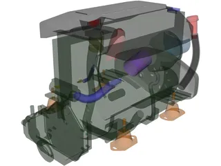 Volvo Penta D3 Marine Engine 3D Model preview