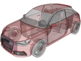 Audi A1 (2011) 3D Model preview