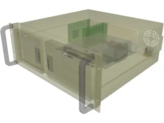 Rackmounted Computer with Motherboard 3D Model preview
