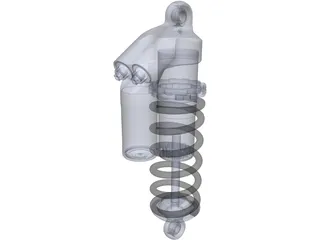 Ohlins TTX-25 Damper w/ Spring 3D Model preview