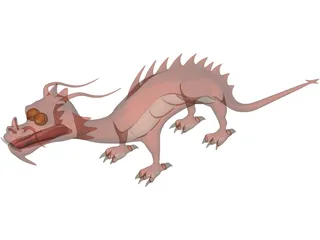 Asian Fire Dragon 3D Model preview