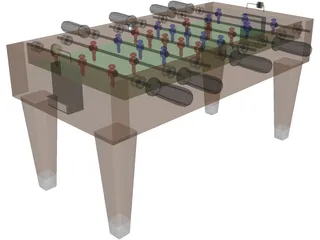 Foosball Table 3D Model preview